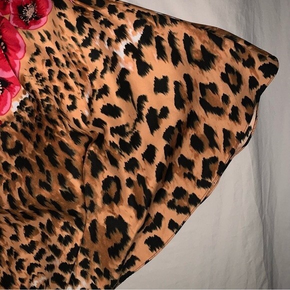 Sexy One Shoulder Floral Leopard Animal Print Women’s Blouse Medium Shirt Top - Picture 3 of 6